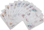 pack of 10 ladies womens hankies handkerchiefs cotton blend size 26cmx26cm gift