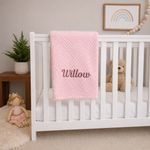 Personalised Baby Blanket Embroidered Newborn Baby Gift Soft Waffle Fleece