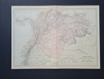 Antique 1882 Large Map - Venezuela - Colombia - Ecuador - Blackie & Son