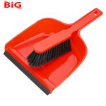 Colour-Coded Plastic Dustpan & Brush Set 226Mm Wide, Red