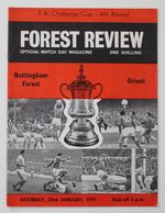 NOTTINGHAM FOREST v LEYTON ORIENT FA CUP 4th ROUND 1970/71 23/1/1971
