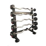 FXR Sports 10kg - 30kg Round Rubber EZ Barbell Bar Rubber Encased Gym Weights