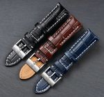 Leather Strap Compatible Breitling 20mm 22mm 24mm Black Blue Brown Crocodile NEW