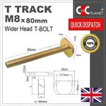 T bolt M8 x 80mm T Slot Slider Miter T-Track Wider Hammer Head wood working Cnc