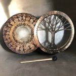 Tree of Life Round Shaman Hand Drum with Drumstick Spirit Music Meditation Yoga