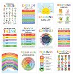 12x kid Calming Corner Classroom Posters-Feelings Wheel Chart Emotions Poster