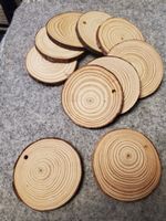 10 Natural Wood Slices for Crafts Round Wooden Discs aprox 5 - 6cm