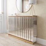 Sofia regular mirrored glass radiator cover with gold detail