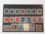Postage Stamps ZUNR Kolomyia Vintage Set of Ukraine 1919–1923 Overprint Trident