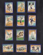 Sports 1  Czech 12 Match Label Stamp Card Set 1960s Golf Ice Hockey Tennis Cycle