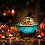 Halloween Ghost Bathtub Tiffany Style Stained Glass Table Lamp Night Light