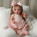 20 In Realistic Reborn Baby Girl Doll Cloth Body Cute Long Hair Lifelike Toddler