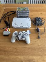 Sony PlayStation 1 Slim Console, All Cables, A Controller, 5 Games