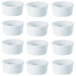 Set of 12 Chef-hub white fluted round ramekins VARIOUS SIZES