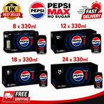 Pepsi Max No Sugar Cola Cans 8, 12, 18 & 24 x 330ml