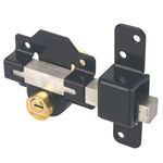 GateMate Double Lock Long Throw Stainless Steel Black Durable 50mm 154mm