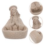 Handcrafted Resin Virgin Mary Tabletop Statue Rosary Bead Holder Multi Color