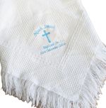Personalised Christening Baby Shawl Embroidered Wrap for Baptism