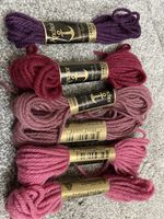 Anchor Tapestry Wool Embroidery Thread mixed pinks  4 Ply 6 skeins