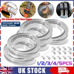 1-5Pack 304 Stainless Steel Hose Clamp Assortment Kit DIY Jubilee Clips Kit 3/5M
