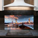 Glass Kitchen Splashback Tile Cooker Panel Bridge in France at Sunset 120x60