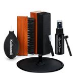 Kulloomii 7pcs Vinyl Record Cleaning Kit, Velvet & Microfiber 7Pcs, Black 