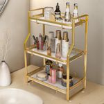 3 Tier Metal Cosmetic Storage Shelf Rack Makeup Organizer Perfume Display Stand