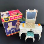 Vintage Sindy Doll Dressing Table & Stool Furniture Set Pedigree Toys 1970’s BOX
