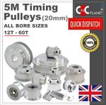 5M HTD Timing Pulley 5mm pitch 20mm Belt Width Smooth Idler Drive Spring Clamp