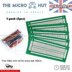 Prototyping PCB 1-pack (5pcs) Breadboard Style Stripboard Fibre Glass