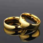 9ct Yellow Gold Filled 6mm or 8mm Solid D-Shaped High Polish Wedding Band / Ring