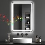 HOMCOM 500 x 700 mm Illuminated Bathroom Mirror with Bluetooth Silver
