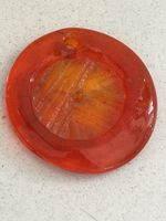 Vintage Holmegaard orange  Glass Suncatcher  by Michael Bang wheel  2 Inch 