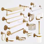 Bathroom Accessories Set Antique Brass Victorian Towel Rail Hook Toilet Roll Bar