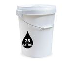 25L Bucket Storage Container Pail Tubs + Lid Metal Handle Pet Feed FOOD GRADE