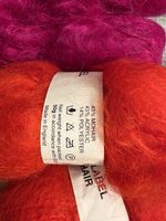 Job Lot Of Good Quality Mohair Wool. 490gm Purple, Cerise, Grey And Red