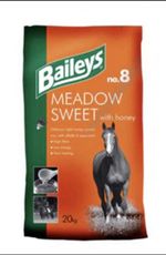 Baileys No 8 Meadow Sweet 20Kg With Honey Mint And Turmeric High Fibre Horse Mix