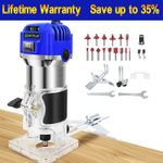 Electric Wood Router Trimmer, Milling, Engraving & Slotting Machine 6-Speed 220V