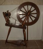 A Vintage, Ross Maxwell New Zealand, Sleeping Beauty Saxony Spinning Wheel.