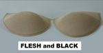 PAIR OF SEW IN BRA CUPS - FLESH / BLACK - CUP A / B / C / D / E / F / G / H / I