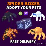 Adopt Your Pets - Spider Boxes, Black Widow, Chilling Spider - Fast Delivery