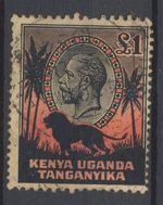 Kenya, Uganda, Tanganyika Stamps 1935 £1 black & red Perf 11.5x 13 SG123 CV £450