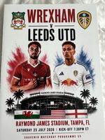 Wrexham v Leeds United (Friendly).4 Page Prog+Official teamsheets x 4.