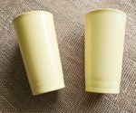 2 Vintage Tupperware Yellow 12oz Tumblers Cups #873 USA