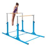COSTWAY Gymnastics Parallel Bars Double Horizontal Bar-Blue