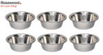6 PACK ROSEWOOD STAINLESS STEEL 4  FOOD WATER BOWL CUP SMALL ANIMAL GUINEAS RATS