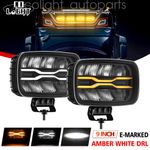 2X FULL LED 10" SPOT LIGHT W/ AMBER DRL JUMBO OVAL FOR TRUCK VAN 12V 24V SPIDER