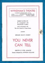 1947 WYNDHAM'S THEATRE PROGRAMME "YOU NEVER CAN TELL" ROSAMUND JOHN ETC