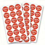 50% OFF Price Reduction Discount Stickers Label Promotional Point Of Sale Retail