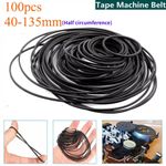 100pcs Universal 40-135mm Mix Cassette Tape Machine Belt For Recorder DVD drive